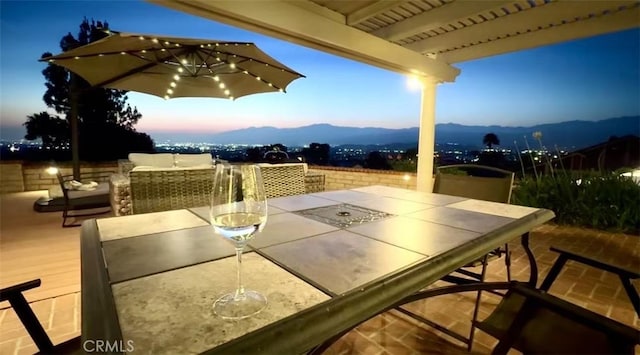 1601 Calle De Armonia, San Dimas, CA 91773 - view of patio featuring outdoor dining space and a mountain view