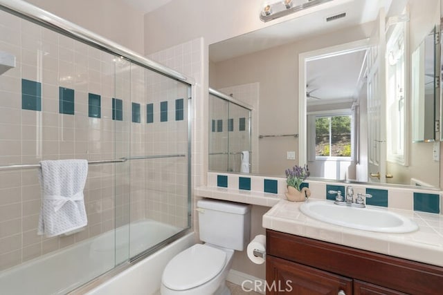 3264 Silver Maple Dr, Yorba Linda, CA 92886 - full bathroom with toilet, vanity, and combined bath / shower with glass door