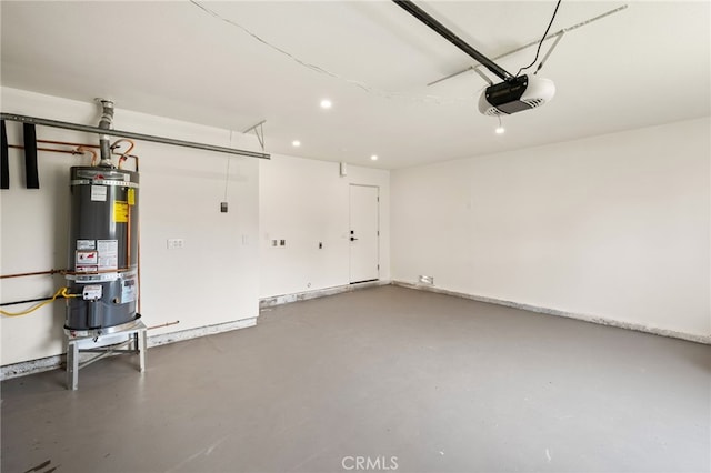 6880 Topaz St, Rancho Cucamonga, CA 91701 - garage with water heater, a garage door opener, and recessed lighting