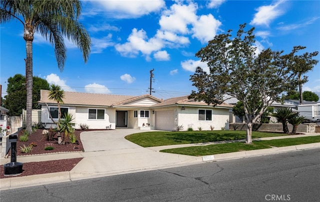 6880 Topaz St, Rancho Cucamonga, CA 91701 - ranch-style house featuring stucco siding, driveway, a garage, and a tile roof