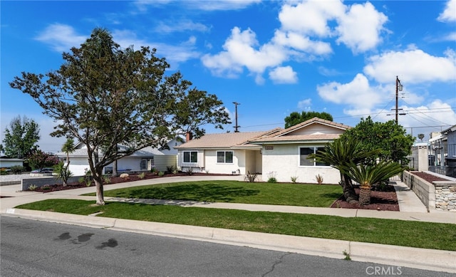 6880 Topaz St, Rancho Cucamonga, CA 91701 - single story home featuring driveway, a front yard, and stucco siding