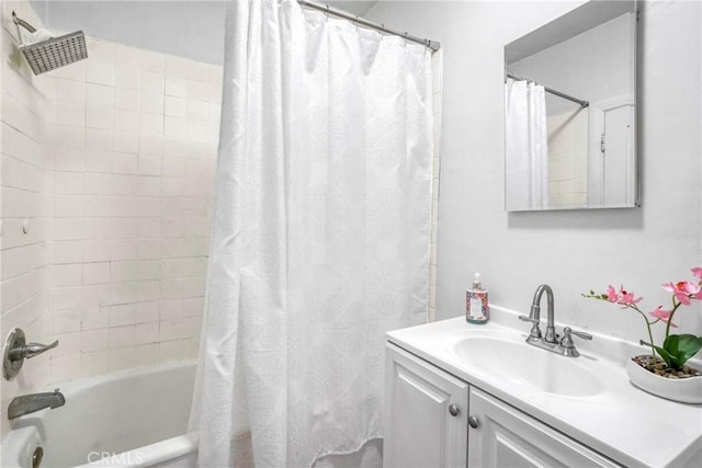 1732 W 48th St, Los Angeles, CA 90062 - bathroom with shower / bath combo with shower curtain and vanity