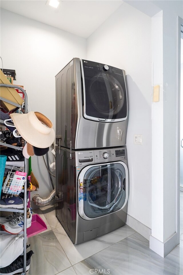13672 Monroe St, Westminster, CA 92683 - laundry area with stacked washer / dryer
