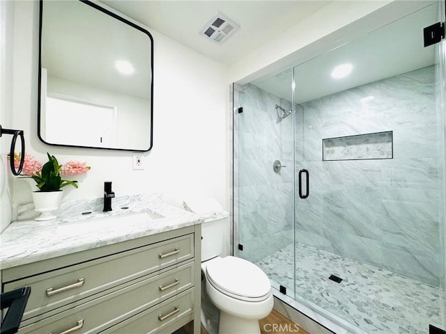 32942 Paseo Del Lucero, San Juan Capistrano, CA 92675 - full bathroom with vanity, a shower stall, and recessed lighting