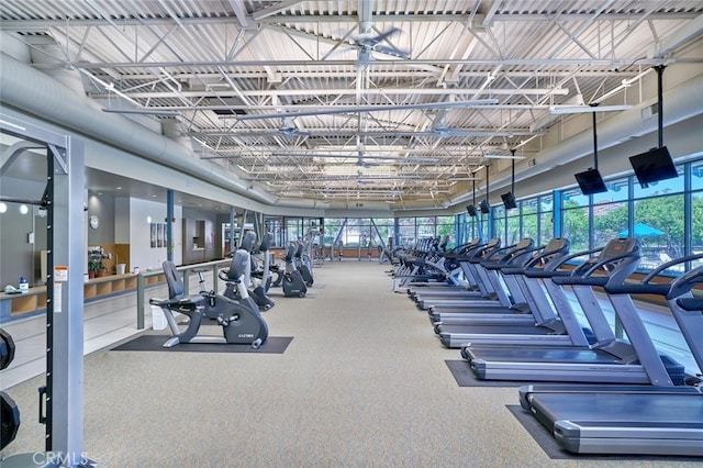 1558 Rockrose Way, Beaumont, CA 92223 - workout area with healthy amount of natural light and carpet flooring