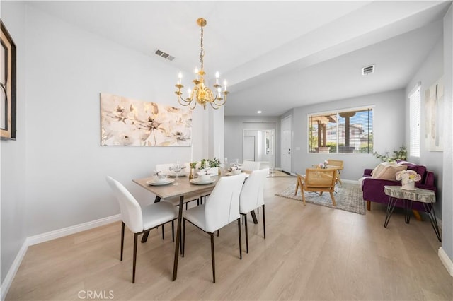12337 Columbia Ln, Eastvale, CA 91752 - dining space with light wood-style floors and a chandelier
