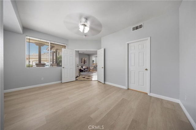 12337 Columbia Ln, Eastvale, CA 91752 - unfurnished bedroom featuring light wood-style flooring and ceiling fan