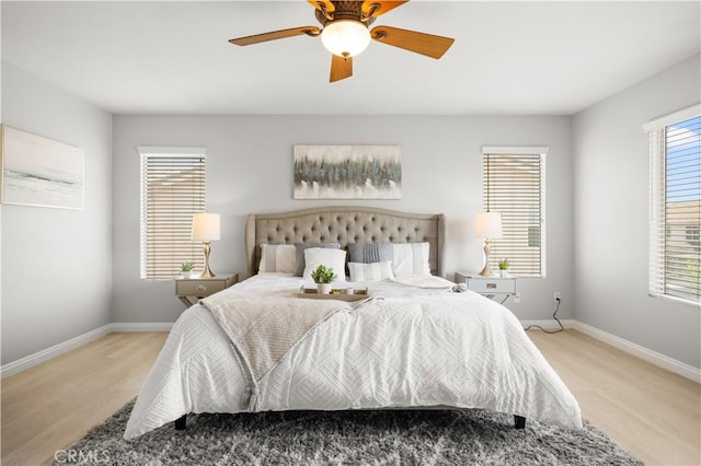 12337 Columbia Ln, Eastvale, CA 91752 - bedroom with light wood-type flooring and a ceiling fan