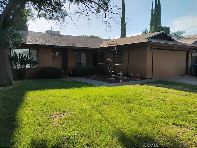 2771 Saratoga Ave, Merced, CA 95340 - ranch-style house featuring a front yard, a garage, and concrete driveway
