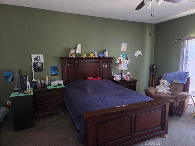 5825 Sky Lakes Ave, Bakersfield, CA 93313 - bedroom with carpet floors and a ceiling fan