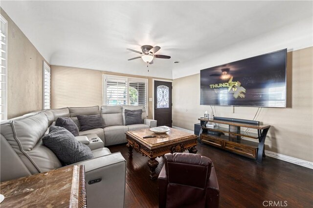 921 N Brand Blvd, San Fernando, CA 91340 - living room with wood finished floors and ceiling fan