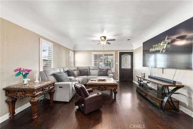 921 N Brand Blvd, San Fernando, CA 91340 - living room featuring wood finished floors and a ceiling fan