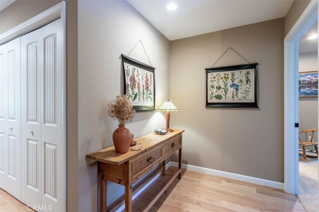9116 Rocky Rd, Weed, CA 96094 - hallway with light wood-style floors, baseboards, and recessed lighting