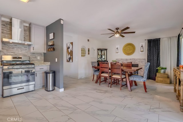 2846 Nandina Dr, Palmdale, CA 93550 - dining room with a ceiling fan and light marble finish flooring
