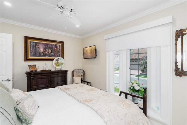 27705 Calle Valdes, Mission Viejo, CA 92692 - bedroom with crown molding and a ceiling fan