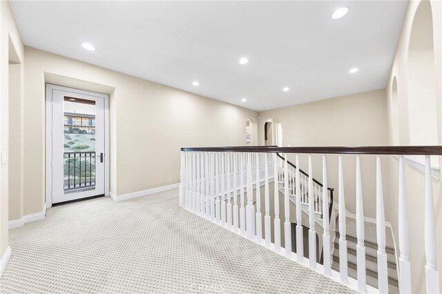 19599 Highland Terrace Dr, Walnut, CA 91789 - corridor featuring carpet, recessed lighting, and baseboards