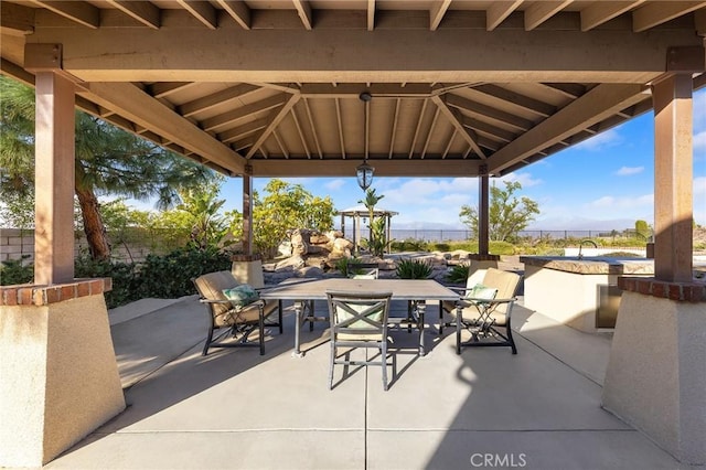 19599 Highland Terrace Dr, Walnut, CA 91789 - view of patio / terrace featuring a gazebo and outdoor dining space