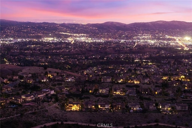 19599 Highland Terrace Dr, Walnut, CA 91789 - aerial view at dusk of a mountain view