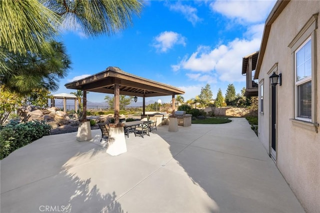 19599 Highland Terrace Dr, Walnut, CA 91789 - view of patio featuring a gazebo, area for grilling, and outdoor dining space