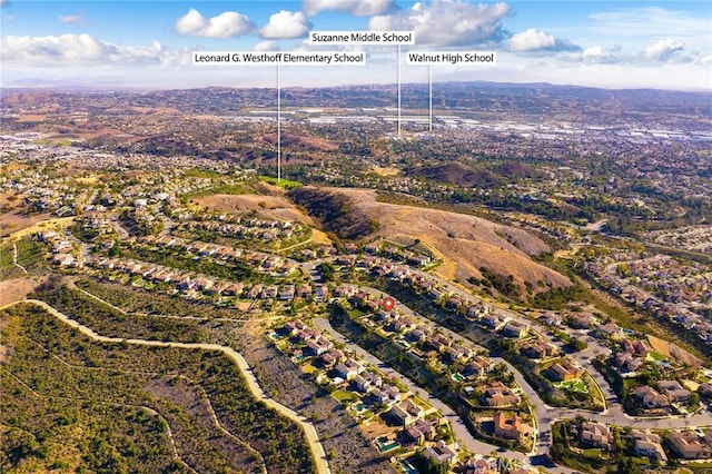 19599 Highland Terrace Dr, Walnut, CA 91789 - aerial view of property and surrounding area