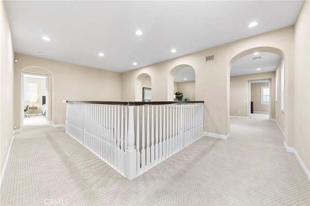 19599 Highland Terrace Dr, Walnut, CA 91789 - hall with carpet flooring, baseboards, and recessed lighting