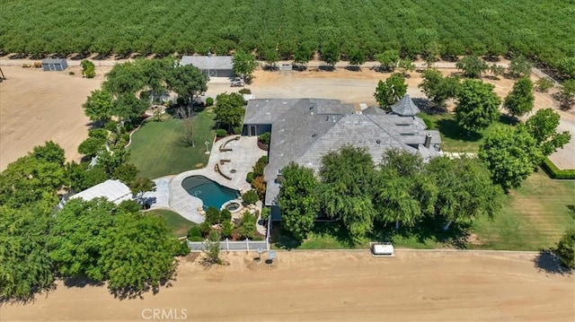 8401 Mayer Ave, Bakersfield, CA 93314 - aerial view of sparsely populated area with a pool area and large plots for crops