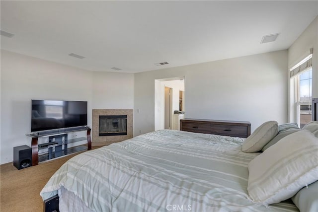 13324 Morningside St, Hesperia, CA 92344 - carpeted bedroom with a tile fireplace