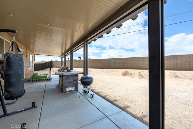 13324 Morningside St, Hesperia, CA 92344 - fenced backyard with a patio and a grill