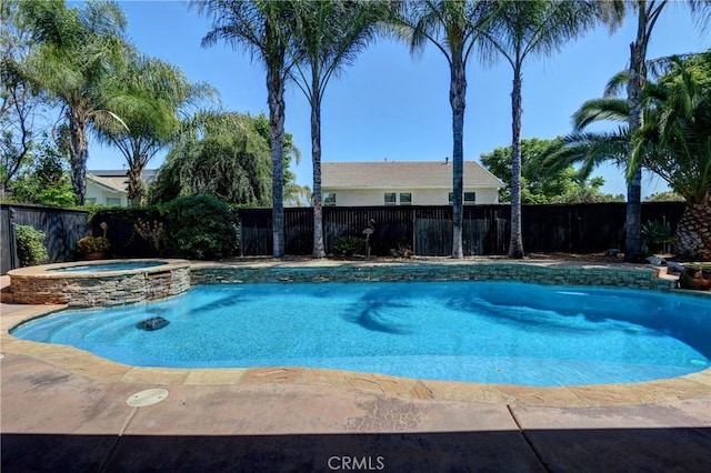 19068 Sunflower Pl, Riverside, CA 92508 - view of pool with a fenced backyard and a pool with connected hot tub