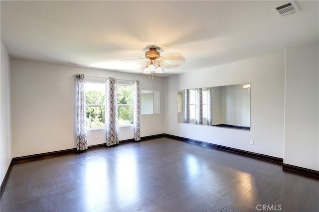 19068 Sunflower Pl, Riverside, CA 92508 - spare room featuring dark wood-style flooring and a ceiling fan