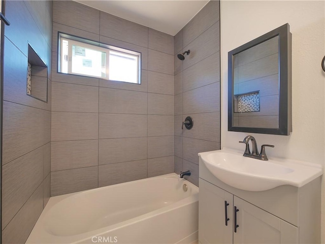 24931 Vine St, San Bernardino, CA 92410 - full bath featuring vanity and bathtub / shower combination