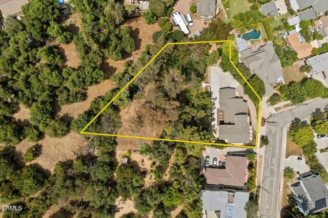 845 Rollin St, South Pasadena, CA 91030 - aerial view of residential area featuring property parcel outlined