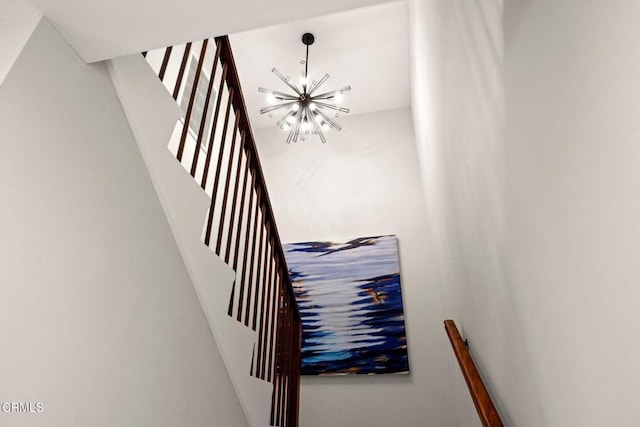 845 Rollin St, South Pasadena, CA 91030 - stairway featuring a chandelier