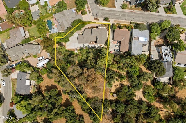 845 Rollin St, South Pasadena, CA 91030 - aerial view of residential area featuring property boundaries highlighted