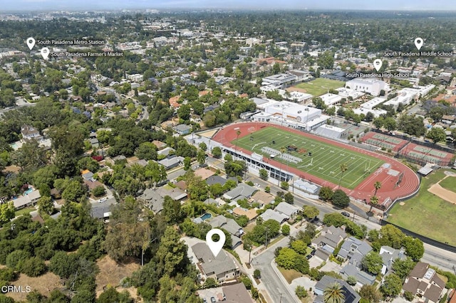845 Rollin St, South Pasadena, CA 91030 - aerial view of property and surrounding area