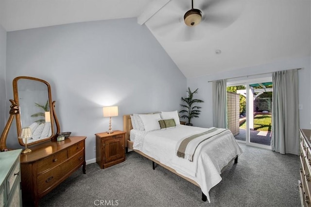 26010 Coronado Ct, Valencia, CA 91355 - bedroom featuring access to exterior, carpet flooring, and ceiling fan