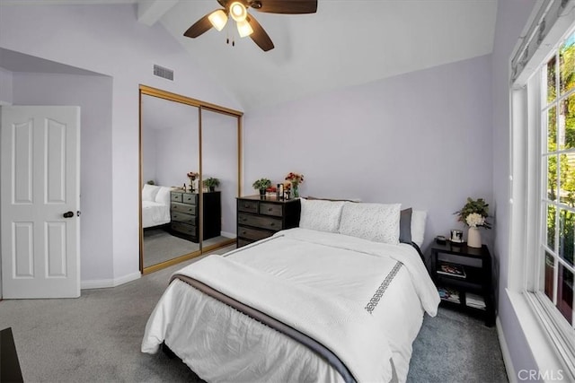 26010 Coronado Ct, Valencia, CA 91355 - carpeted bedroom with a closet and a ceiling fan