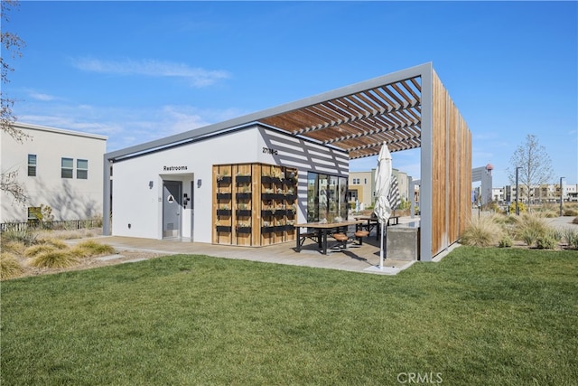 27774 Marquee Dr, Valencia, CA 91381 - view of property's community featuring a pergola, a yard, and a patio area