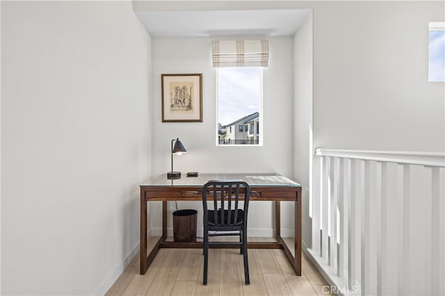 27774 Marquee Dr, Valencia, CA 91381 - home office featuring light wood-style floors and baseboards