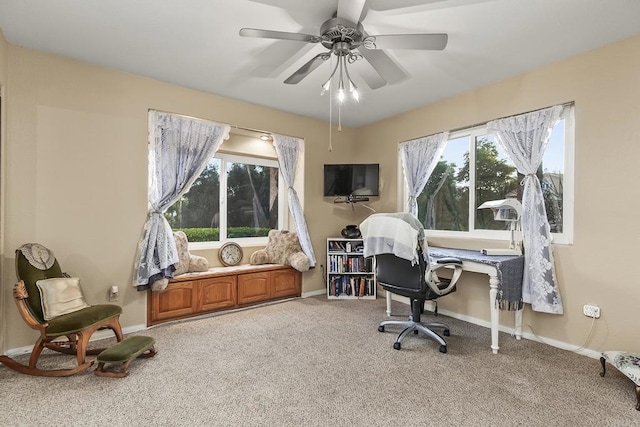 1896 Via Del Torrie, Alpine, CA 91901 - home office featuring carpet flooring, healthy amount of natural light, and a ceiling fan