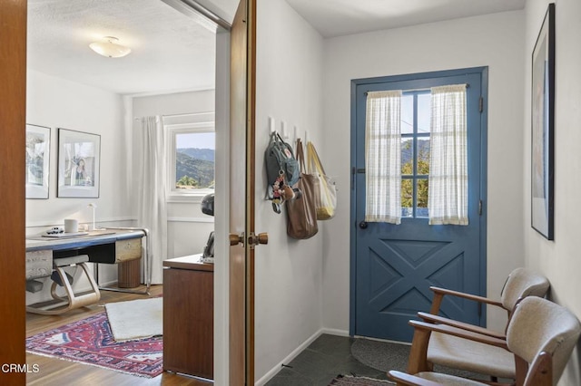 406 Santa Ana St, Ojai, CA 93023 - doorway to outside with dark wood finished floors and baseboards