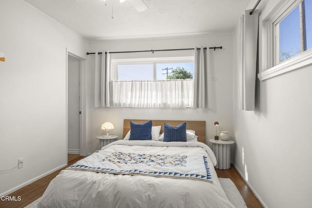 406 Santa Ana St, Ojai, CA 93023 - bedroom with wood finished floors and a ceiling fan
