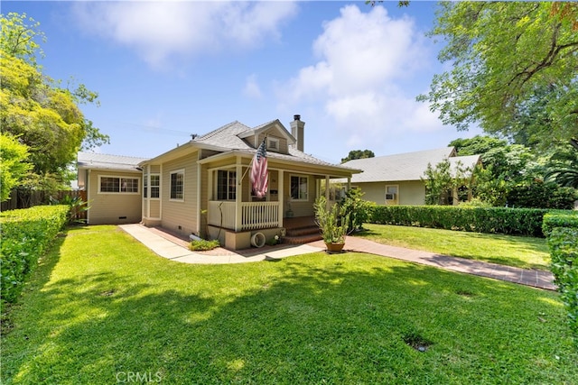 2364 6th St, La Verne, CA 91750 - view of front facade with covered porch, a chimney, and crawl space