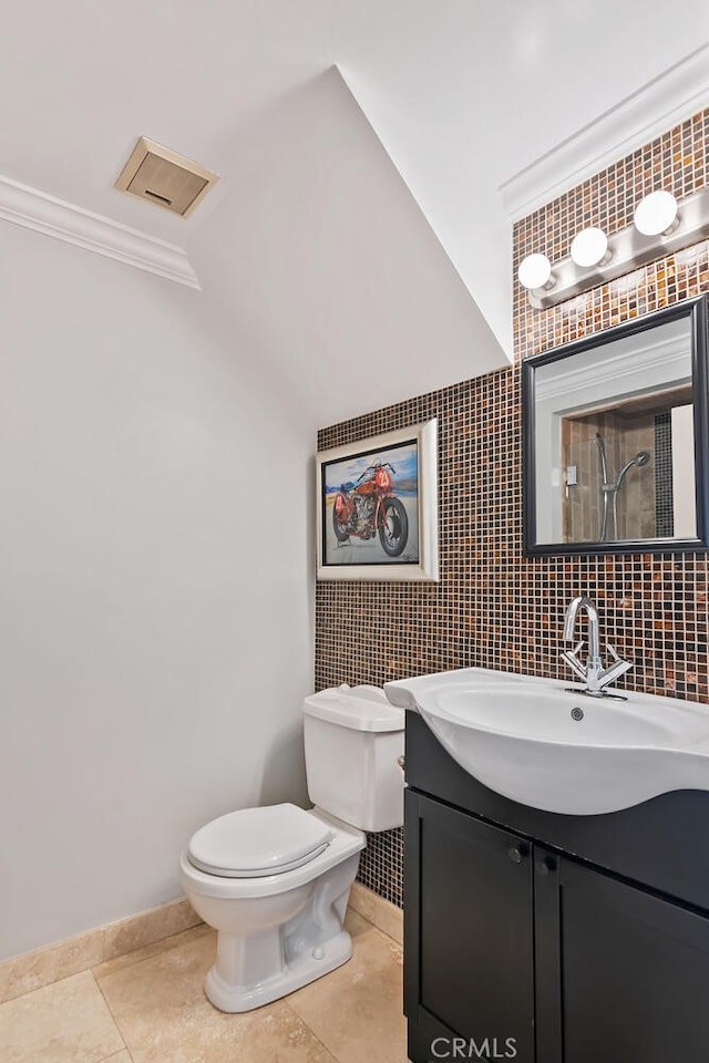 13331 Moorpark St Unit 316, Sherman Oaks, CA 91423 - bathroom featuring vanity, tile patterned flooring, and crown molding