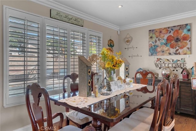 13520 Preciado Ave, Chino, CA 91710 - dining area featuring crown molding and wood finished floors