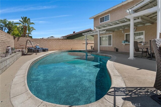 13520 Preciado Ave, Chino, CA 91710 - view of pool with a pergola, a patio area, and a fenced backyard