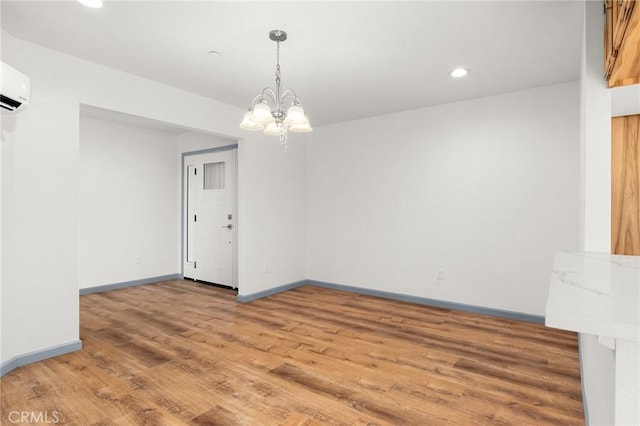8412 Montna Dr, Paradise, CA 95969 - unfurnished room with a chandelier, light wood-style floors, and recessed lighting