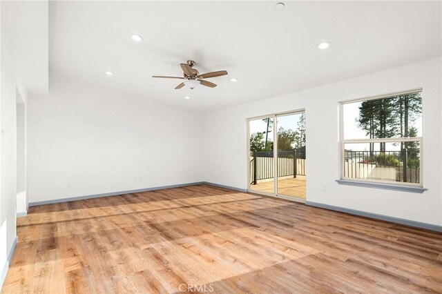 8412 Montna Dr, Paradise, CA 95969 - unfurnished room with light wood finished floors, a ceiling fan, and recessed lighting