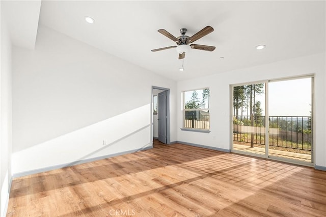 8412 Montna Dr, Paradise, CA 95969 - empty room featuring wood finished floors, ceiling fan, and recessed lighting