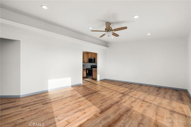 8412 Montna Dr, Paradise, CA 95969 - unfurnished room featuring a ceiling fan, recessed lighting, and light wood finished floors